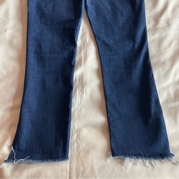 MOTHER- Insider Crop Step Fray Ankle Jeans in Dark Wash Here Kitty Kitty Size 25 - Picture 9 of 11